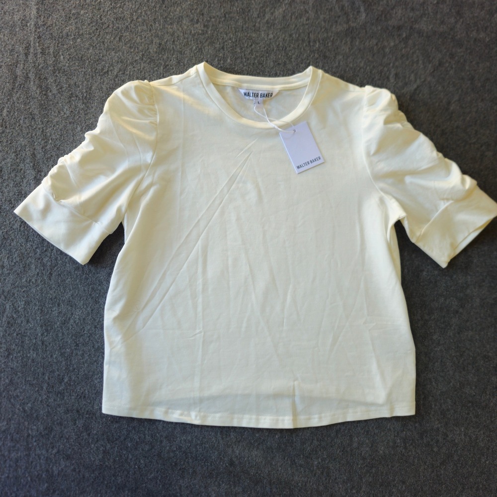 New! Walter Baker Skippy Top Anthropologie Puff Sleeve Sz Large Chic Clean Girl - Picture 2 of 10